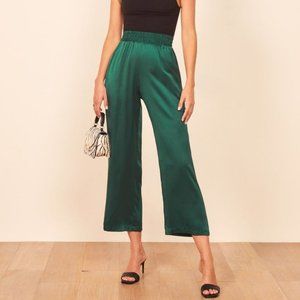 Reformation Harland High Waist Silk Trousers